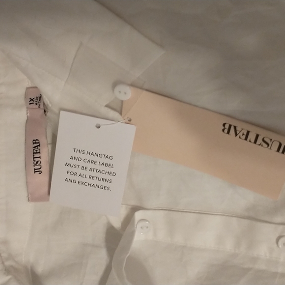 NWT JustFab White Button Down - Picture 5 of 6